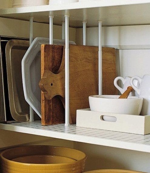 DIY厨房储物 - 张力杆架分流器