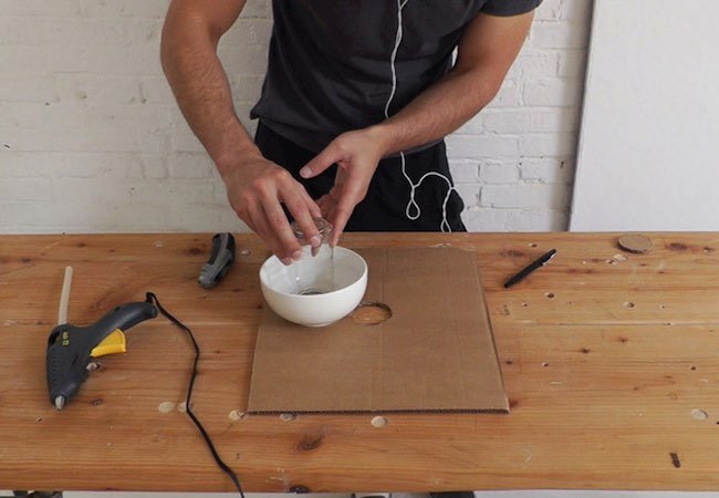 How to Make a Concrete Lamp - Insetting
