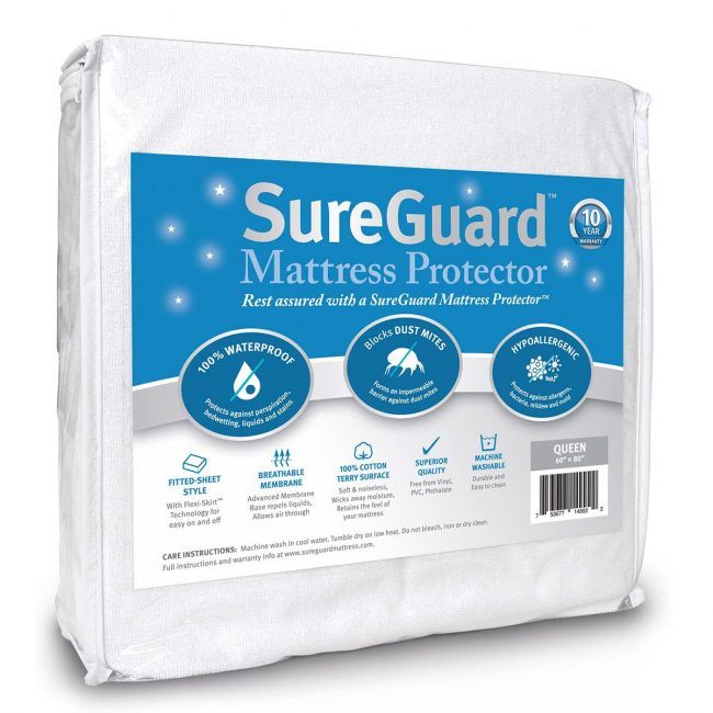 最佳床垫保护器选项：Sureguard大号床垫保护器