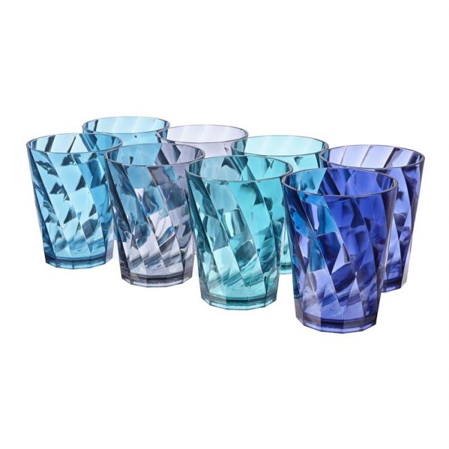 最佳饮用玻璃选择:美国丙烯酸Optix 14盎司塑料杯套8个