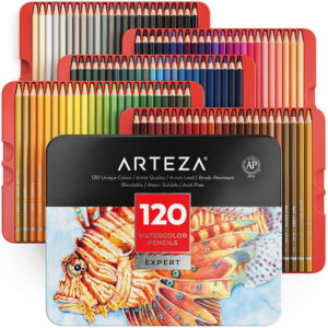 最好的彩色铅笔选择:Arteza专业水彩铅笔，120套