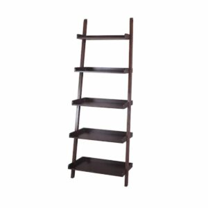 低点黑色星期五选项：艾伦+罗斯Java Wood 5-Shelf Ladder书柜