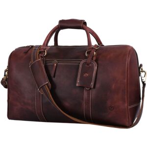 最佳行李袋选择：Aaron皮革制品皮革旅行行李袋