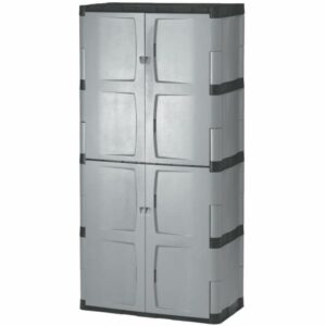 最好的车库橱柜选项：橡胶制品72英寸四架双门柜
