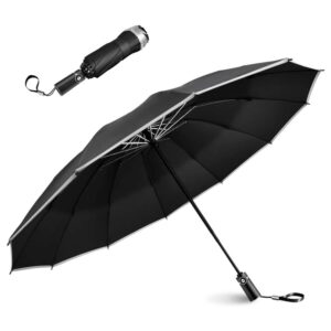 最好的伞选项：Lesoom防风防水折叠黑伞