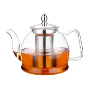 最好的茶壶选项：Hiware 1000ml玻璃茶壶，可拆卸infuser