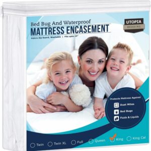 最好的防水床垫保护选择:乌托邦床上用品拉链床垫装箱