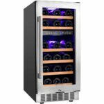 最佳葡萄酒冷却器选择:奥伯斯15英寸葡萄酒冷却器，双区冰箱
