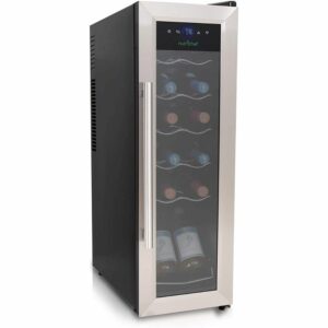 最佳葡萄酒冷却器选择:NutriChef 12瓶葡萄酒冷却器冰箱PKCWC12