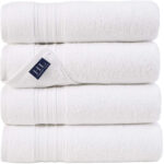 最佳浴巾选项：土耳其浴巾亚麻100％纯棉27x54 4件套浴巾