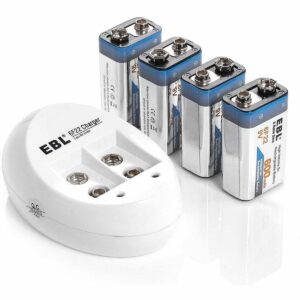 最好的9V电池选项：EBL 4-Pack 9V电池Li-Ion 9伏可充电
