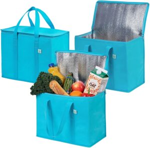 最佳可重复使用的产品袋选项:3包绝缘可重复使用的食品杂货袋