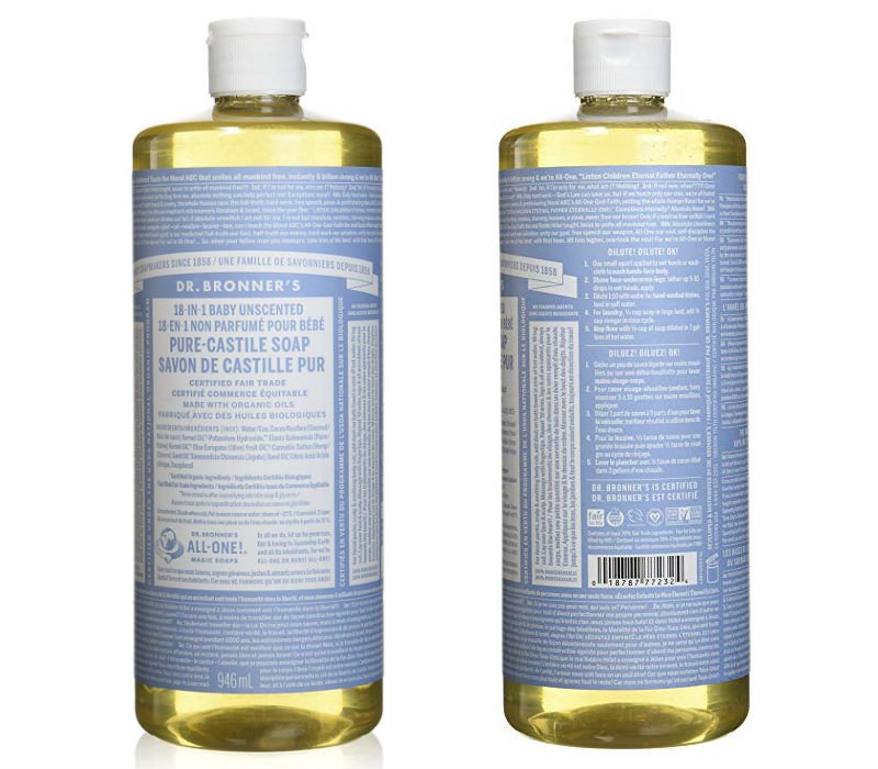 最好的天然清洁用品：布朗纳博士的液体橄榄皂