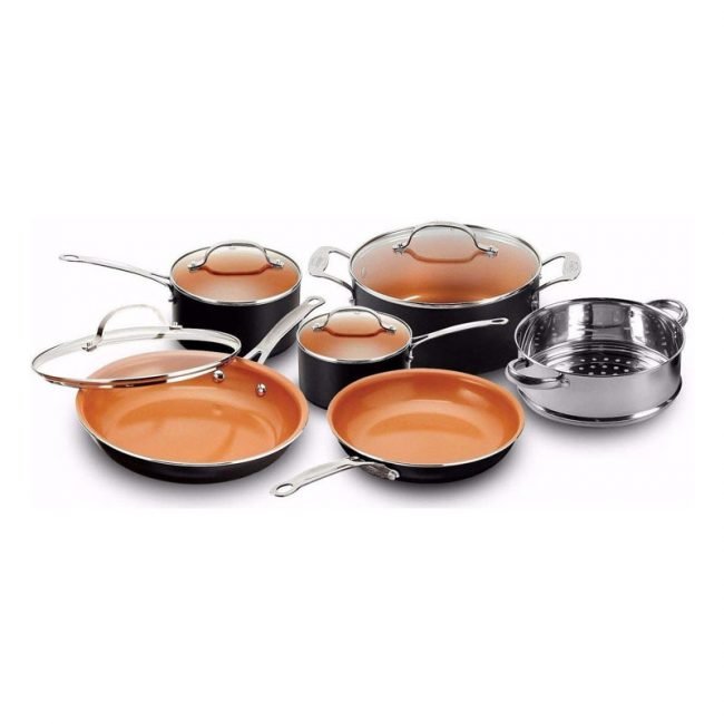 最好的铜炊具选项：Gotham钢10片煎锅和炊具套装