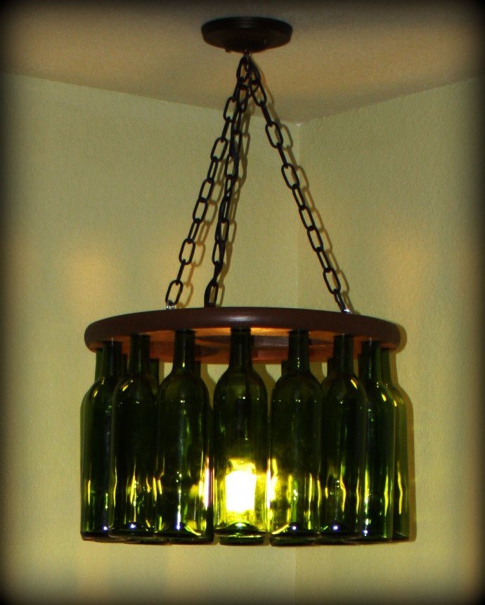 酒瓶DIY -吊灯